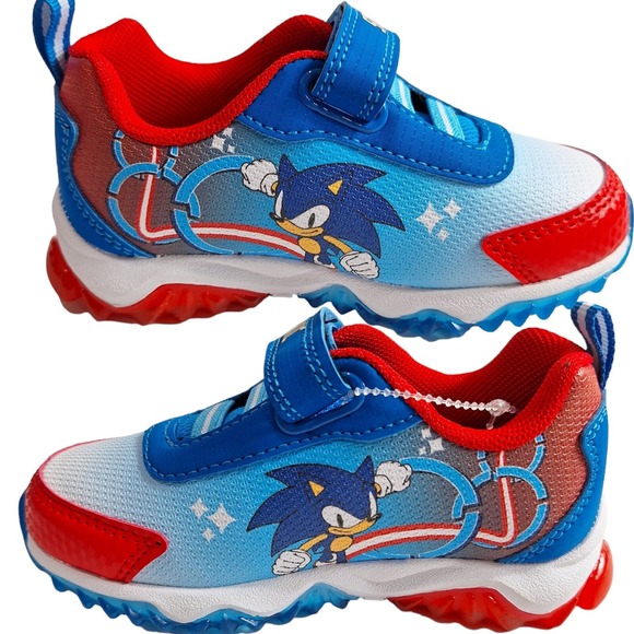 SONIC Toddler Light Up Walking Sneakers Size 7 (15cms) Blue Lightweight‎ Shoes - Picture 6 of 16